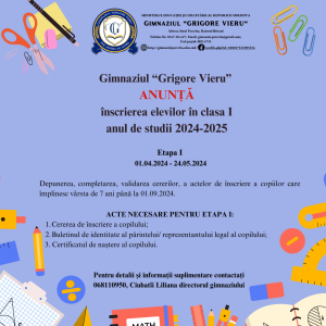 Înscrierea în clasa 1